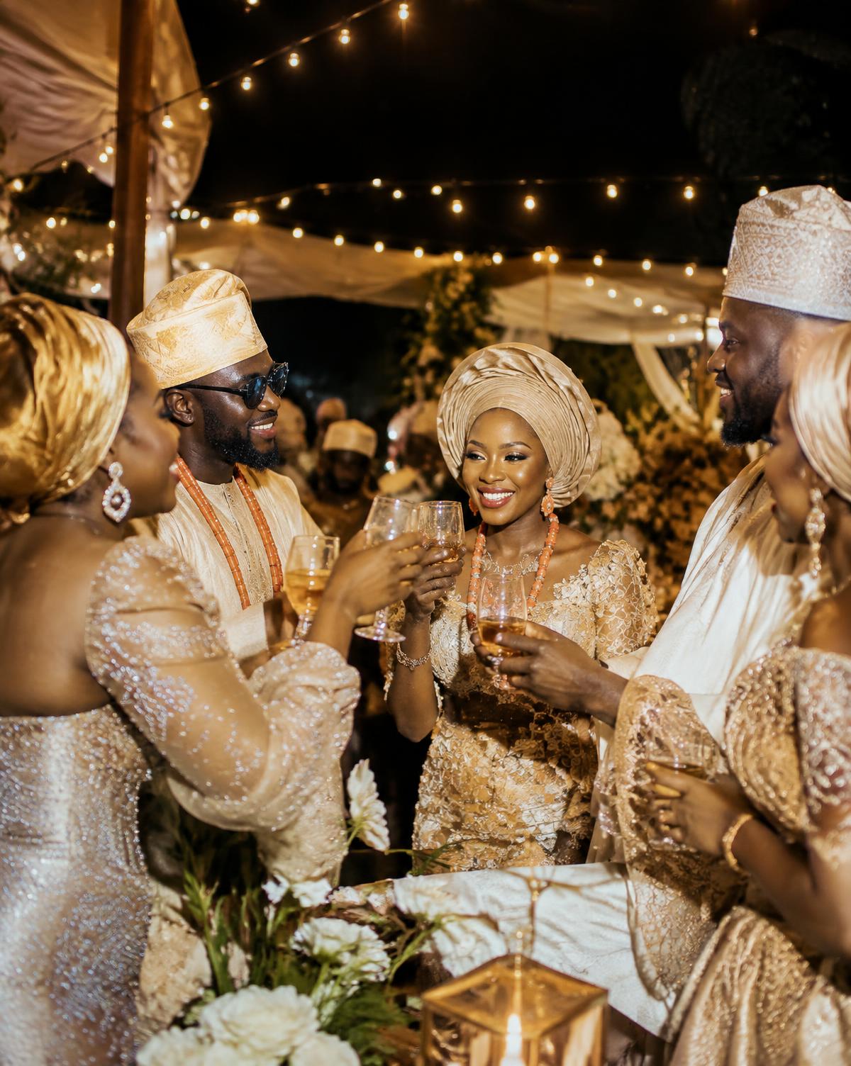 Guests toasting at a celebration